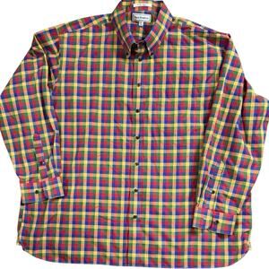 Paul Fredrick dress shirt multicolor plaid 3XL Classic Designer Quiet Luxury